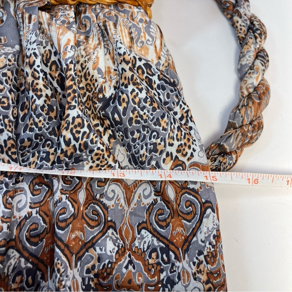Cappelli straw and fabric shoulder bag. - Picture 13 of 16